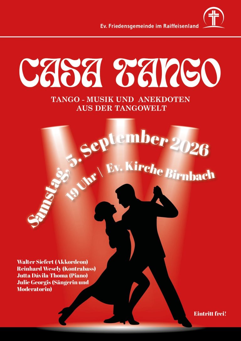 Herzliche Einladung zum Konzert am Samstag, 5. September um 19 Uhr